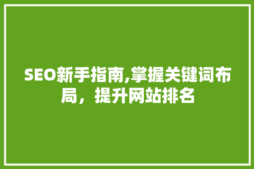 SEO新手指南,掌握关键词布局，提升网站排名