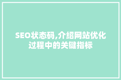 SEO状态码,介绍网站优化过程中的关键指标 编程语言