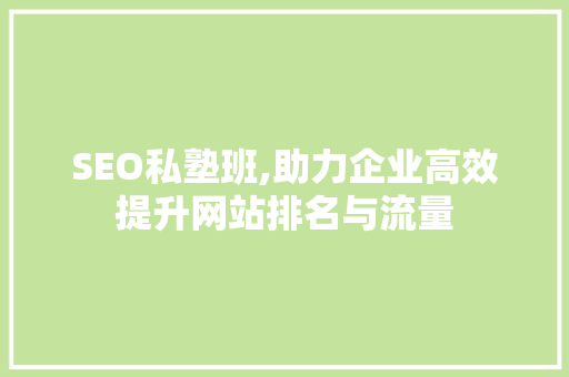 SEO私塾班,助力企业高效提升网站排名与流量 操作系统