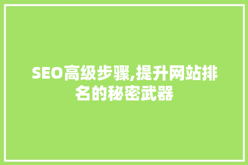 SEO高级步骤,提升网站排名的秘密武器