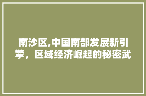 南沙区,中国南部发展新引擎，区域经济崛起的秘密武器