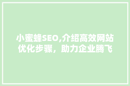 小蜜蜂SEO,介绍高效网站优化步骤,助力企业腾飞 小蜜蜂SEO,介绍高效网站优化步骤,助力企业腾飞