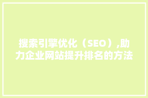 搜索引擎优化（SEO）,助力企业网站提升排名的方法