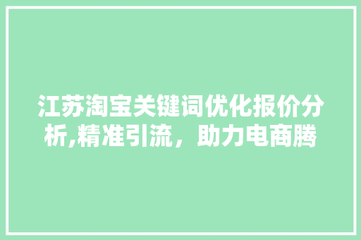 江苏淘宝关键词优化报价分析,精准引流，助力电商腾飞 电脑配置