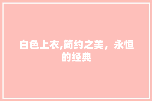 白色上衣,简约之美，永恒的经典