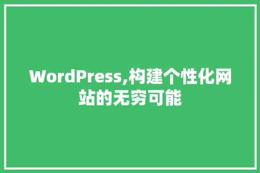 WordPress,构建个性化网站的无穷可能