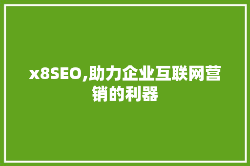 x8SEO,助力企业互联网营销的利器