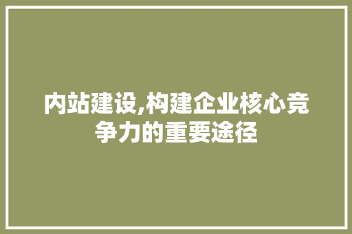 内站建设,构建企业核心竞争力的重要途径 内站建设,构建企业核心竞争力的重要途径