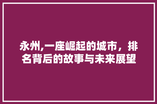 永州,一座崛起的城市，排名背后的故事与未来展望