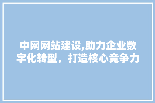 中网网站建设,助力企业数字化转型,打造核心竞争力 中网网站建设,助力企业数字化转型,打造核心竞争力