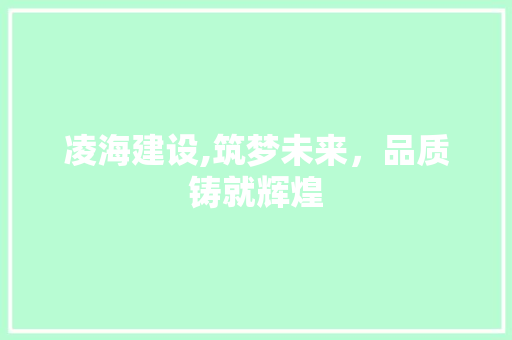 凌海建设,筑梦未来，品质铸就辉煌