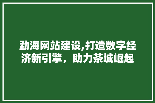 勐海网站建设,打造数字经济新引擎，助力茶城崛起