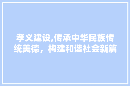 孝义建设,传承中华民族传统美德，构建和谐社会新篇章 电脑故障维修