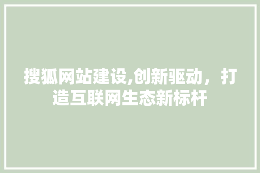 搜狐网站建设,创新驱动，打造互联网生态新标杆