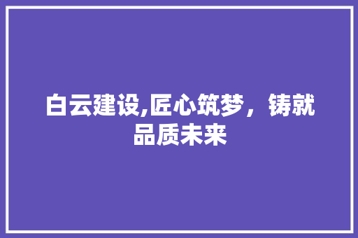 白云建设,匠心筑梦，铸就品质未来