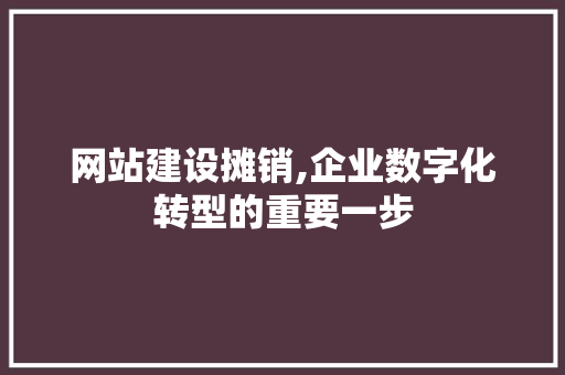 网站建设摊销,企业数字化转型的重要一步
