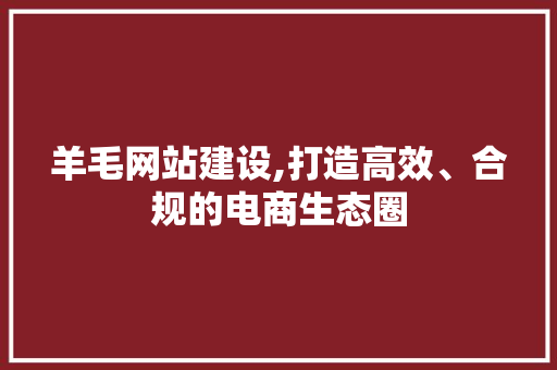 羊毛网站建设,打造高效、合规的电商生态圈