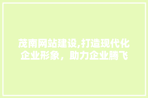 茂南网站建设,打造现代化企业形象,助力企业腾飞 茂南网站建设,打造现代化企业形象,助力企业腾飞