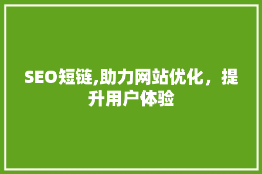 SEO短链,助力网站优化，提升用户体验