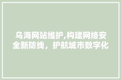 乌海网站维护,构建网络安全新防线,护航城市数字化转型 乌海网站维护,构建网络安全新防线,护航城市数字化转型