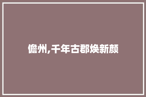 儋州,千年古郡焕新颜