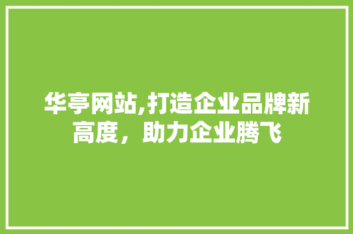 华亭网站,打造企业品牌新高度，助力企业腾飞