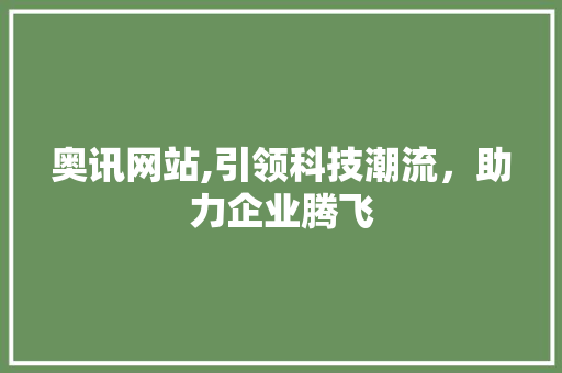 奥讯网站,引领科技潮流，助力企业腾飞