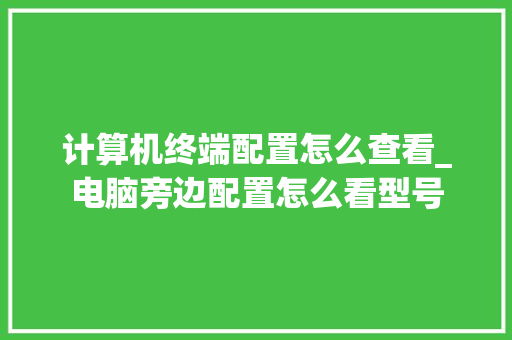 计算机终端配置怎么查看_电脑旁边配置怎么看型号 网络技术