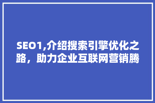 SEO1,介绍搜索引擎优化之路，助力企业互联网营销腾飞