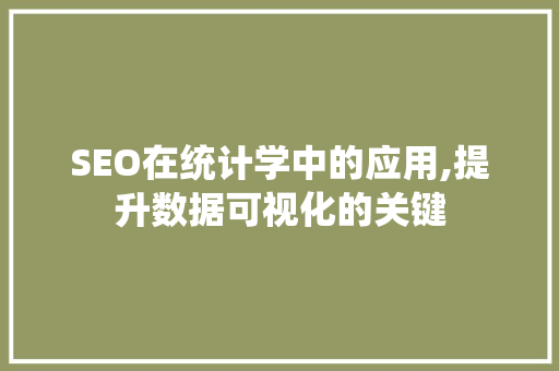 SEO在统计学中的应用,提升数据可视化的关键