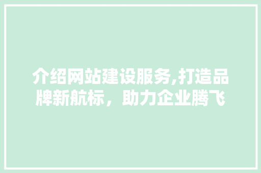 介绍网站建设服务,打造品牌新航标，助力企业腾飞