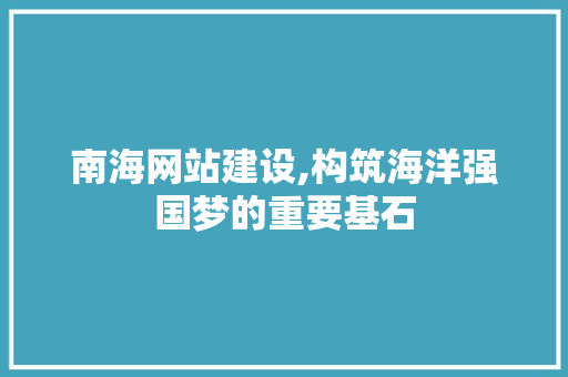南海网站建设,构筑海洋强国梦的重要基石 网络技术