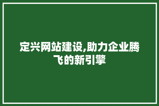 定兴网站建设,助力企业腾飞的新引擎