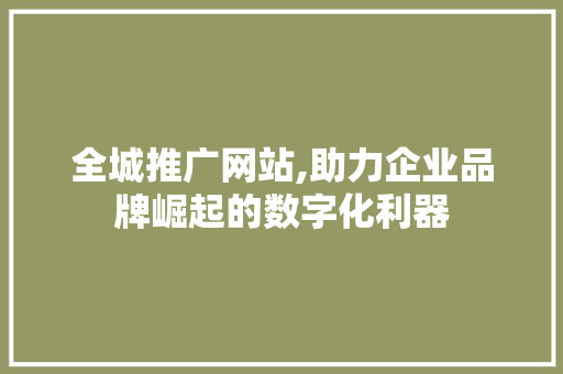 全城推广网站,助力企业品牌崛起的数字化利器