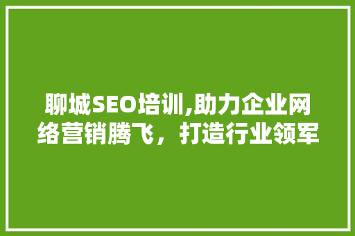 聊城SEO培训,助力企业网络营销腾飞，打造行业领军品牌