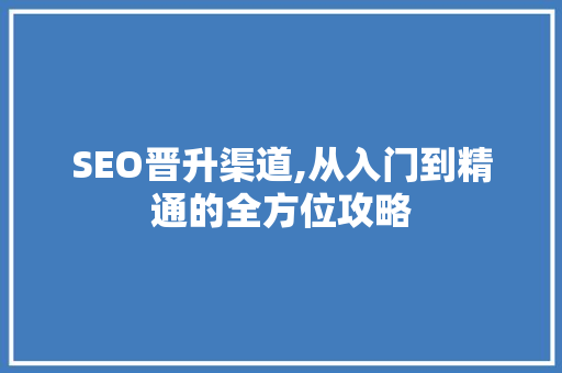 SEO晋升渠道,从入门到精通的全方位攻略