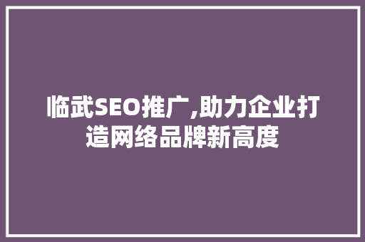 临武SEO推广,助力企业打造网络品牌新高度