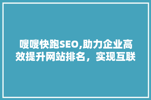 嗖嗖快跑SEO,助力企业高效提升网站排名，实现互联网营销新突破