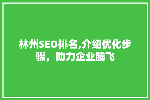 林州SEO排名,介绍优化步骤，助力企业腾飞