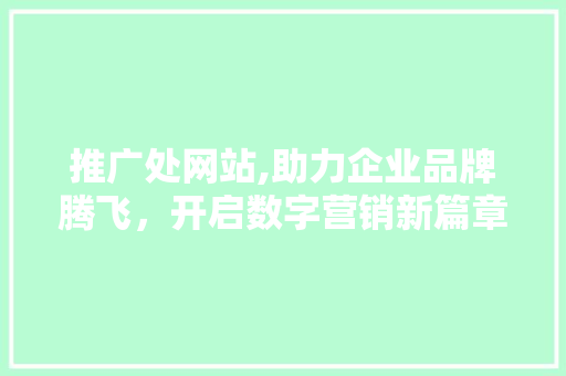 推广处网站,助力企业品牌腾飞，开启数字营销新篇章