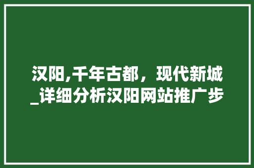 汉阳,千年古都，现代新城_详细分析汉阳网站推广步骤