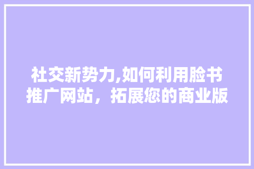 社交新势力,如何利用脸书推广网站，拓展您的商业版图