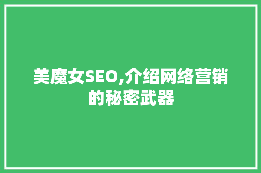 美魔女SEO,介绍网络营销的秘密武器 操作系统