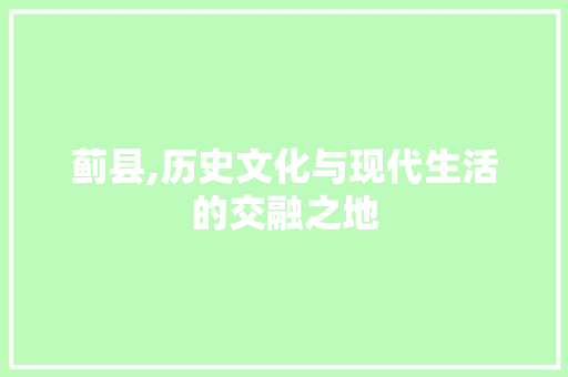 蓟县,历史文化与现代生活的交融之地 电脑故障维修