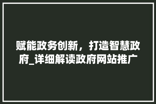 赋能政务创新,打造智慧政府_详细解读政府网站推广步骤 操作系统 赋能政务创新,打造智慧政府_详细解读政府网站推广步骤 操作系统