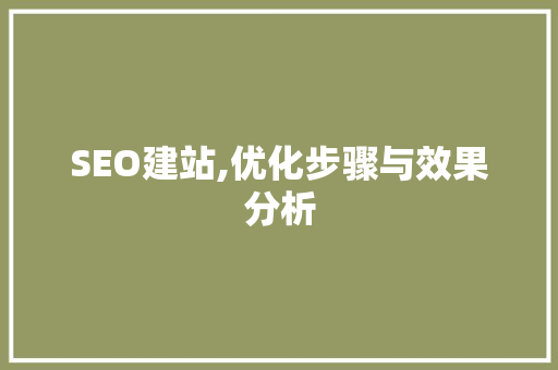 SEO建站,优化步骤与效果分析 SEO建站,优化步骤与效果分析