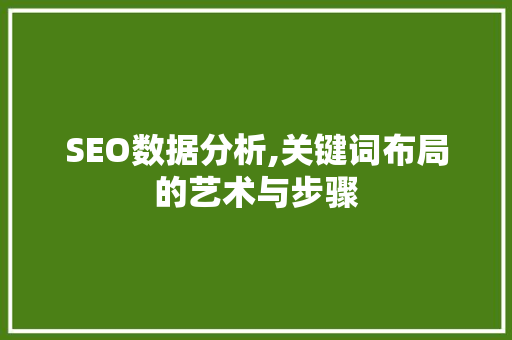 SEO数据分析,关键词布局的艺术与步骤