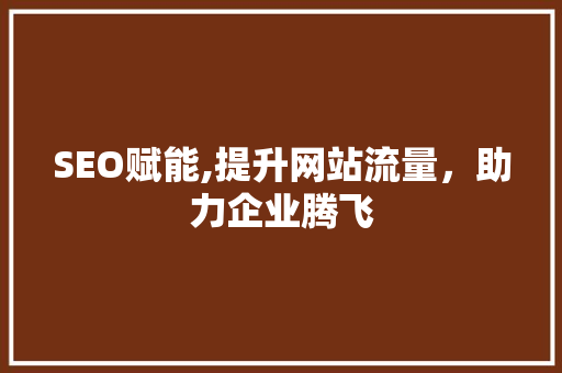 SEO赋能,提升网站流量，助力企业腾飞