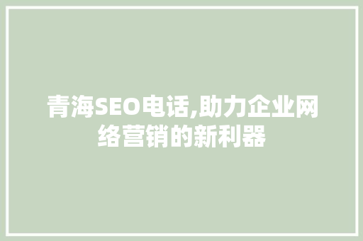 青海SEO电话,助力企业网络营销的新利器 青海SEO电话,助力企业网络营销的新利器