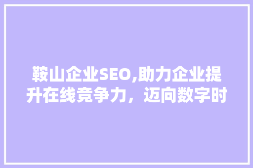 鞍山企业SEO,助力企业提升在线竞争力，迈向数字时代